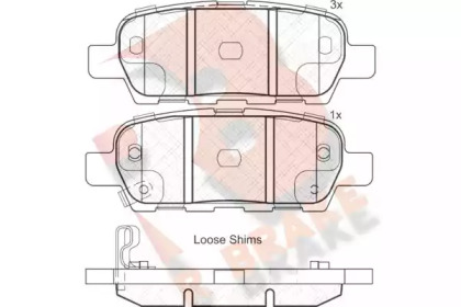 Комплект тормозных колодок (R BRAKE: RB1838)