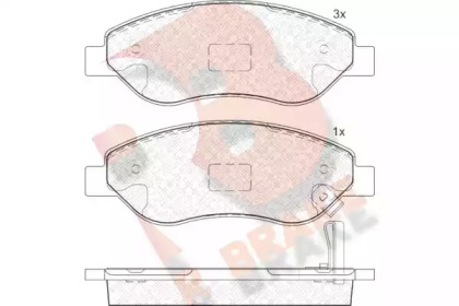 Комплект тормозных колодок (R BRAKE: RB1850)