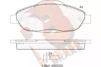 Комплект тормозных колодок (R BRAKE: RB1851)