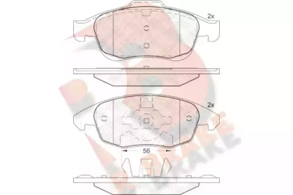 Комплект тормозных колодок (R BRAKE: RB1852)