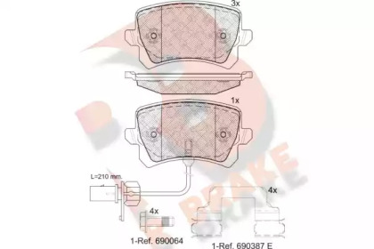 Комплект тормозных колодок (R BRAKE: RB1857-203)