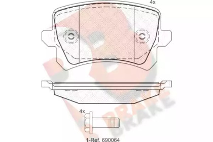 Комплект тормозных колодок (R BRAKE: RB1857)