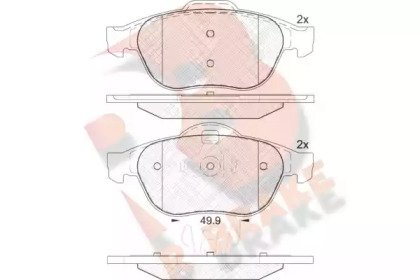 Комплект тормозных колодок (R BRAKE: RB1861)