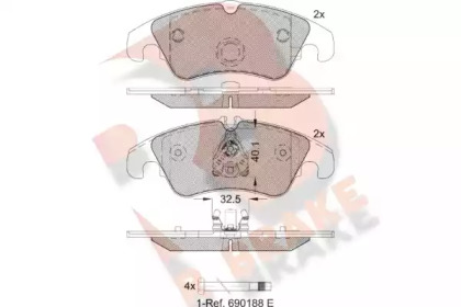 Комплект тормозных колодок (R BRAKE: RB1862-203)