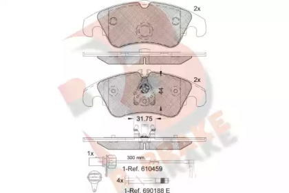 Комплект тормозных колодок (R BRAKE: RB1862)