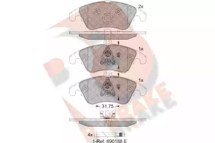 Комплект тормозных колодок (R BRAKE: RB1865)