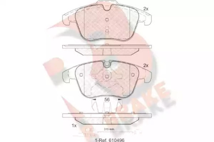 Комплект тормозных колодок (R BRAKE: RB1886-203)