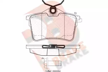 Комплект тормозных колодок (R BRAKE: RB1895)