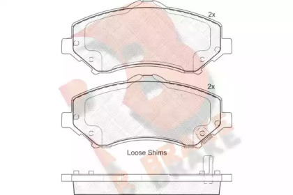 Комплект тормозных колодок (R BRAKE: RB1908-201)