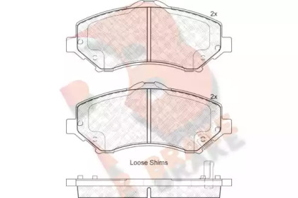 Комплект тормозных колодок (R BRAKE: RB1908)