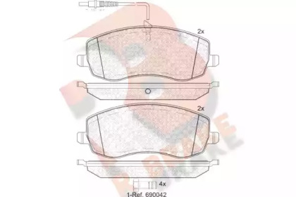 Комплект тормозных колодок (R BRAKE: RB1912)