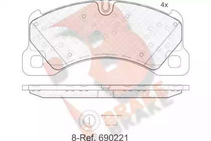 Комплект тормозных колодок (R BRAKE: RB1921)