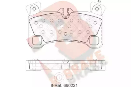 Комплект тормозных колодок (R BRAKE: RB1922)