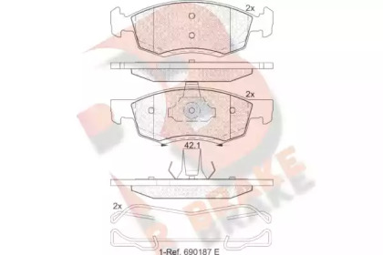 Комплект тормозных колодок (R BRAKE: RB1924)