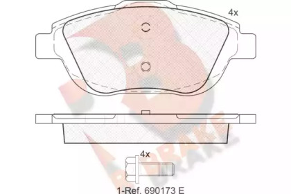 Комплект тормозных колодок (R BRAKE: RB1925)