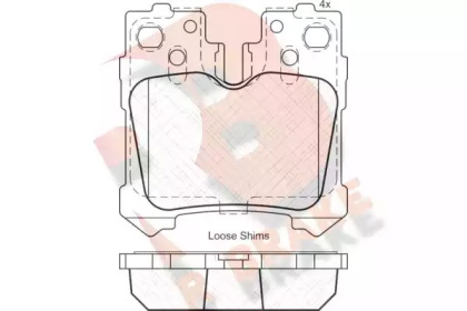 Комплект тормозных колодок (R BRAKE: RB1936)