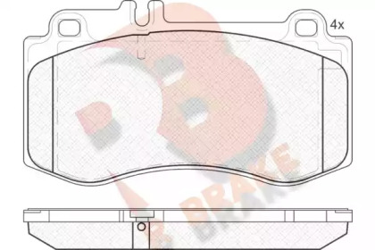 Комплект тормозных колодок (R BRAKE: RB1950)