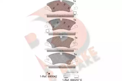 Комплект тормозных колодок (R BRAKE: RB1957-203)