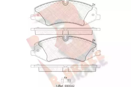 Комплект тормозных колодок (R BRAKE: RB1957)