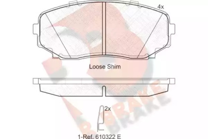 Комплект тормозных колодок (R BRAKE: RB1962)