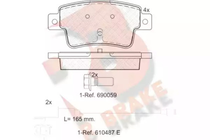 Комплект тормозных колодок (R BRAKE: RB1968)