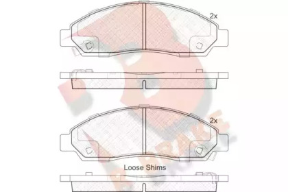 Комплект тормозных колодок (R BRAKE: RB1974)