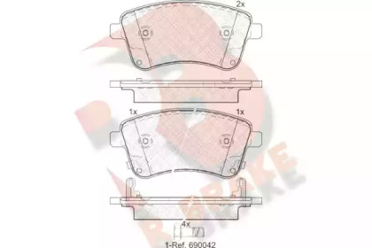 Комплект тормозных колодок (R BRAKE: RB1985)