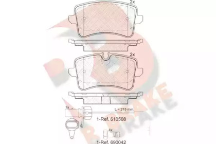 Комплект тормозных колодок (R BRAKE: RB1986-203)