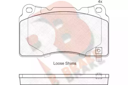 Комплект тормозных колодок (R BRAKE: RB1990)