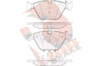 Комплект тормозных колодок (R BRAKE: RB1998)