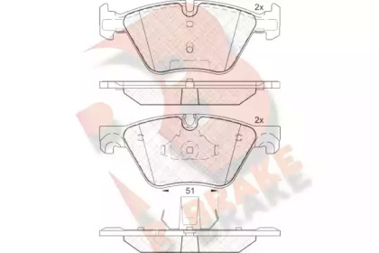 Комплект тормозных колодок (R BRAKE: RB2002)