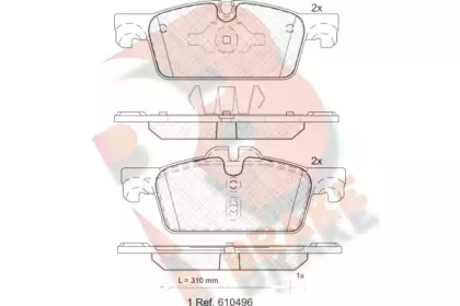 Комплект тормозных колодок (R BRAKE: RB2021)