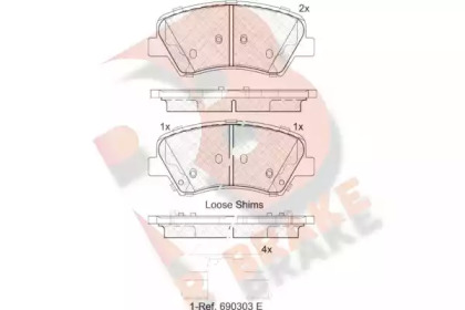 Комплект тормозных колодок (R BRAKE: RB2029)