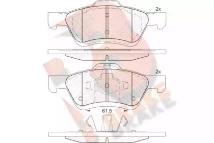 Комплект тормозных колодок (R BRAKE: RB2030)