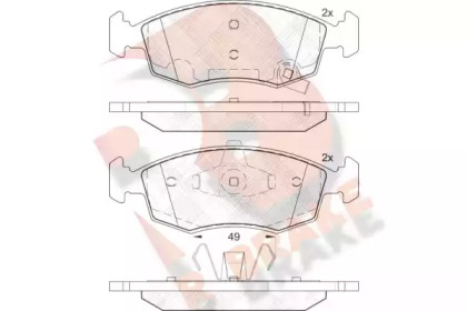 Комплект тормозных колодок (R BRAKE: RB2032)