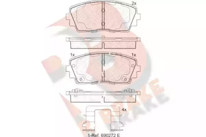 Комплект тормозных колодок (R BRAKE: RB2034)