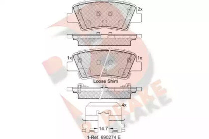 Комплект тормозных колодок (R BRAKE: RB2036)