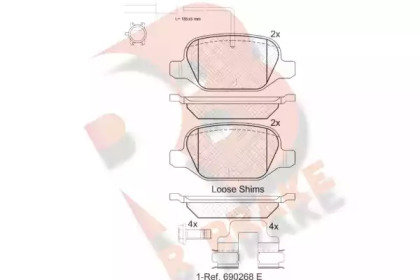 Комплект тормозных колодок (R BRAKE: RB2037)