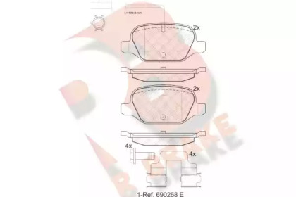 Комплект тормозных колодок (R BRAKE: RB2038)