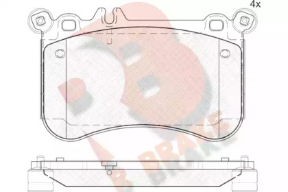 Комплект тормозных колодок (R BRAKE: RB2042)