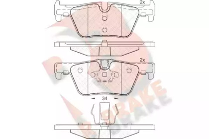 Комплект тормозных колодок (R BRAKE: RB2049)