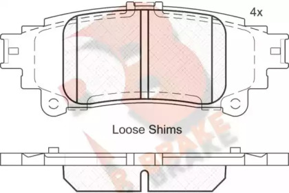 Комплект тормозных колодок (R BRAKE: RB2050)