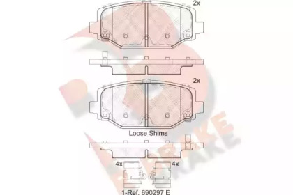 Комплект тормозных колодок (R BRAKE: RB2053)