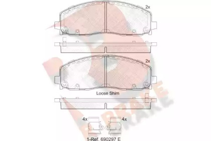 Комплект тормозных колодок (R BRAKE: RB2054)