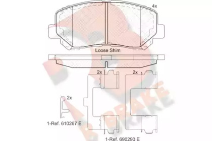 Комплект тормозных колодок (R BRAKE: RB2055)