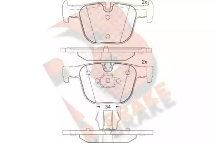 Комплект тормозных колодок (R BRAKE: RB2064)