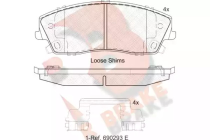 Комплект тормозных колодок (R BRAKE: RB2067)