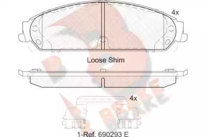 Комплект тормозных колодок (R BRAKE: RB2068)