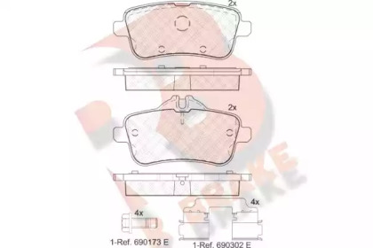 Комплект тормозных колодок (R BRAKE: RB2072-200)