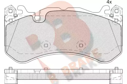 Комплект тормозных колодок (R BRAKE: RB2079-204)